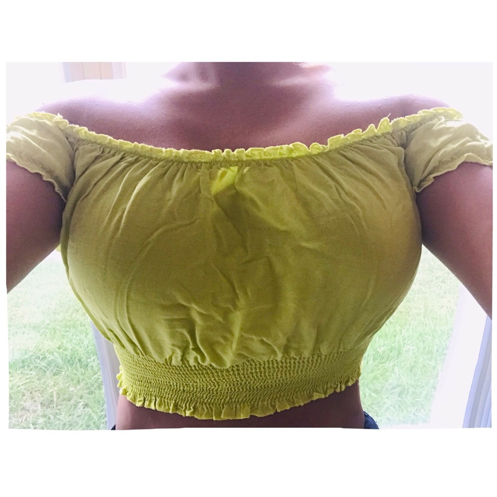 NEW OFF THE SHOULDER NEON CROP TOP